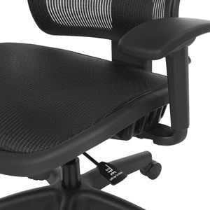 Black Vertical Matrix Seat and Back Manager's Chair with Height Adjustable Back, Self Adjusting Lumbar Support, Height Adjustable Arms, and Black Nylon Base