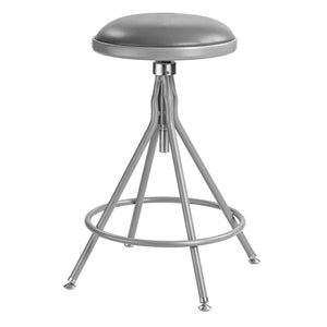 24"-30" Height Adjustable Heavy-Duty Vinyl Padded Swivel Steel Stool, Grey