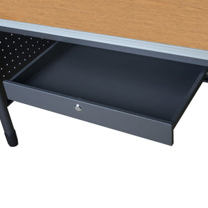 Mesa Metal Double Pedestal Teacher's Desk with Center Drawer, 60" x 30"