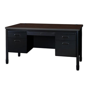 Mesa Metal Double Pedestal Teacher's Desk with Center Drawer, 60" x 30"
