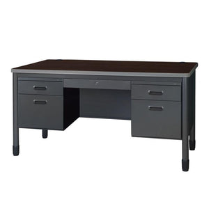 Mesa Metal Double Pedestal Teacher's Desk with Center Drawer, 60" x 30"