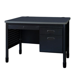 Mesa Metal Single Pedestal Teacher's Desk with Center Drawer, 48" x 30"