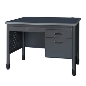 Mesa Metal Single Pedestal Teacher's Desk with Center Drawer, 48" x 30"