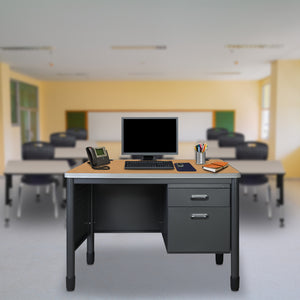 Mesa Metal Single Pedestal Teacher's Desk, 48" x 30"