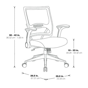 Dark Air Grid® Back and Mesh Seat Manager’s Chair with 2-to-1 Synchro Tilt, Flip Arms and Angled Nylon Base