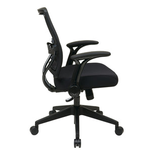 Dark Air Grid® Back and Mesh Seat Manager’s Chair with 2-to-1 Synchro Tilt, Flip Arms and Angled Nylon Base