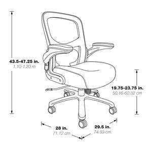 Big and Tall Mesh Back Executive Chair, Black Mesh Fabric Seat