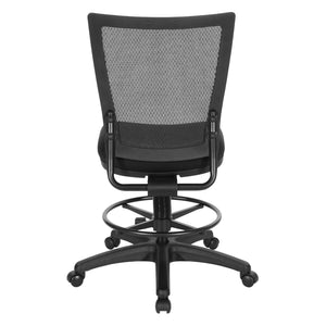 Soft PU Padded Back Frame Drafting Chair with ProGrid® Mesh Back and Adjustable Footring, 7.5" Intermediate Cylinder Travel, FreeFlex® II Padded Fabric Seat
Coal