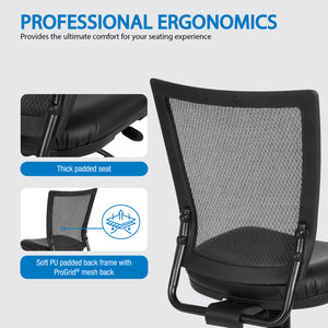 Soft PU Padded Back Frame Drafting Chair with ProGrid® Mesh Back and Adjustable Footring, 10" Full Cylinder Travel, Silver Ion Technology Dillon Padded Seat