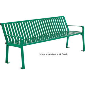 Global Industrial Steel Slat Park Bench, 4'