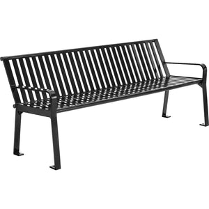 Global Industrial Steel Slat Park Bench, 6'