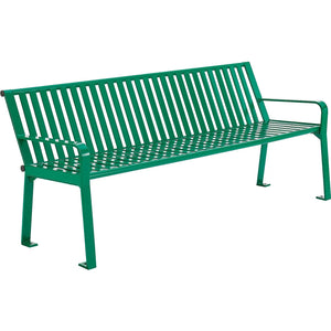 Global Industrial Steel Slat Park Bench, 6'