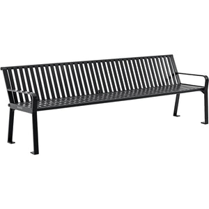 Global Industrial Steel Slat Park Bench, 8'