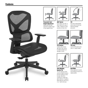 Manager's Chair with Breathable Black Mesh Seat and Back