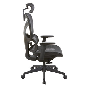 Manager's Chair with Headrest, Breathable Black Mesh Seat and Back