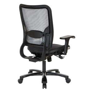 Big and Tall Air Grid Seat and Back Manager's Chair with Height Adjustable Lumbar Support, 2-Way Adjustable Arms and Industrial Steel Finish Base