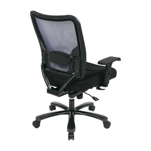 Big & Tall Double AirGrid® Back and Fabric Seat Ergonomic Chair with Adjustable Lumbar, 2-Way Adjustable Arms and Industrial Steel Finish Base