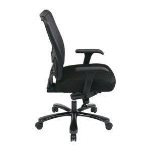 Big & Tall Double AirGrid® Back and Fabric Seat Ergonomic Chair with Adjustable Lumbar, 2-Way Adjustable Arms and Industrial Steel Finish Base