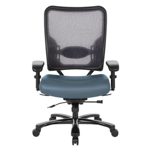 Big & Tall Double AirGrid® Back and Silver Ion Technology Dillon Seat Ergonomic Chair with Adjustable Lumbar, 2-Way Adjustable Arms and Industrial Steel Finish Base