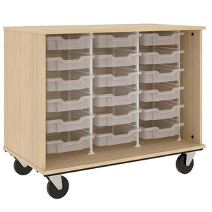 Open Bin Mobile Storage with (18) 3" Bins