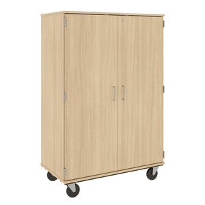 Closed Bin Mobile Storage, (18) 6" Bins, Lockable