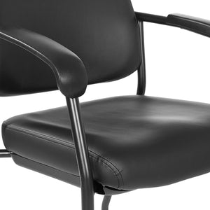 Padded Seat and Back Visitor’s Chair with Dillon Black Fabric and Black EPD Finish Frame