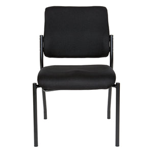 Padded Seat and Back Armless Visitor’s Chair with Icon Black Fabric and Black EPD Finish Frame