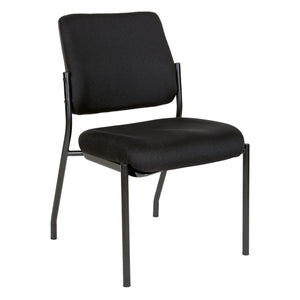 Padded Seat and Back Armless Visitor’s Chair with Icon Black Fabric and Black EPD Finish Frame