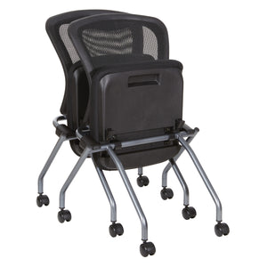 Deluxe ProGrid® Mesh Back Folding/Nesting Armless Chair with Casters, 2-Pack