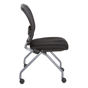 Deluxe ProGrid® Mesh Back Folding/Nesting Armless Chair with Casters, 2-Pack