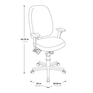 High-Back Ergonomic Chair with Titanium EPD Finish Base, Black Padded Fabric Seat
