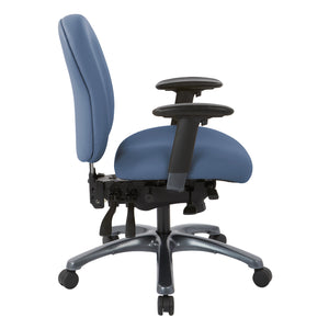 Mid-Back Ergonomic Chair with Titanium EPD Finish Base, Silver Ion Technology Dillon Padded Fabric Seat
