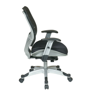 Self Adjusting Raven SpaceFlex® Back and Raven Mesh Seat Manager’s Chair with Adjustable Arms and Platinum Finish Base