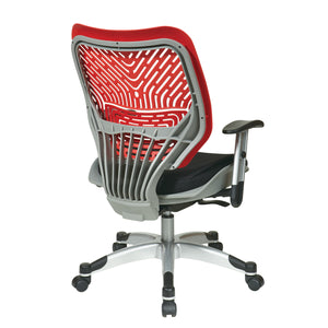 Self Adjusting Cosmo SpaceFlex® Back and Raven Mesh Seat Manager’s Chair with Adjustable Arms and Platinum Finish Base
