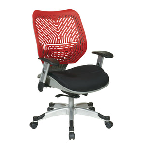 Self Adjusting Cosmo SpaceFlex® Back and Raven Mesh Seat Manager’s Chair with Adjustable Arms and Platinum Finish Base