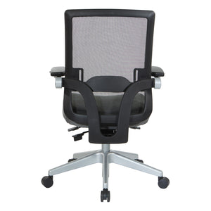 Breathable Mesh Back Manager's Chair with 4" Thick Padded Seat, Height Adjustable Lumbar Support, 3-Way Padded Cantilever Adjustable Flip Arms, Seat Slider and Silver Nylon Base