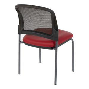 ProGrid® Mesh Back Titanium Finish Stacking Visitor's Chair, Silver Ion Technology Dillon Seat
