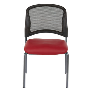ProGrid® Mesh Back Titanium Finish Stacking Visitor's Chair, Silver Ion Technology Dillon Seat