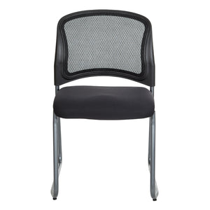 ProGrid® Mesh Back Titanium Finish Stacking Sled Base Visitor's Chair