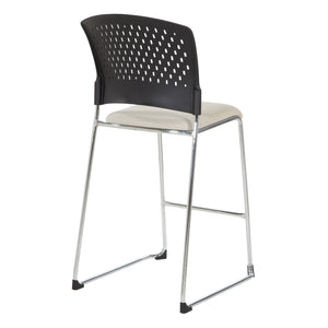 Tall Stacking Visitor’s Chair with Ventilated Plastic Back and Silver Ion Technology Dillon Seat with Silver EPD Finish Sled Base, 23-Pack with Dolly