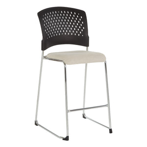 Tall Stacking Visitor’s Chair with Ventilated Plastic Back and Silver Ion Technology Dillon Seat with Silver EPD Finish Sled Base, 4-Pack