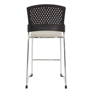 Tall Stacking Visitor’s Chair with Ventilated Plastic Back and Silver Ion Technology Dillon Seat with Silver EPD Finish Sled Base, 2-Pack