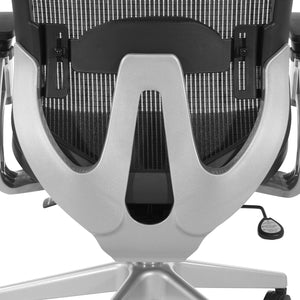 Black Vertical Mesh Seat and Back Manager's Chair with Height Adjustable Lumbar Support, Height Adjustable Padded Arms and Silver Angled Nylon Base