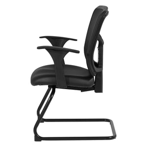 ProGrid® Mesh Back Visitor’s Chair with Arms and Sled Base, Black Dillon Seat