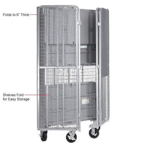 Global Industrial Fold-Up Security Truck, Gray, 27"W x 44-1⁄3"L x 76"H, 2000 lb. Capacity