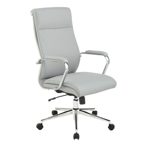 High-Back Manager's Chair in Silver Ion Technology Dillon with Padded Chrome Arms and Chrome Base