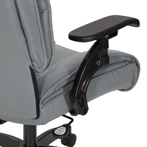 Leather Conference Chair with Cantilever Arms and Industrial Steel Finish Base