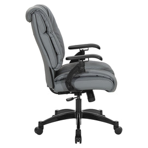 Leather Conference Chair with Cantilever Arms and Industrial Steel Finish Base