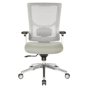 ProGrid® White Mesh High Back Chair, Dove Ivory Padded Seat