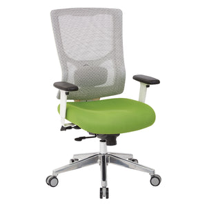 ProGrid® White Mesh High Back Chair, Padded Fun Colors Seat